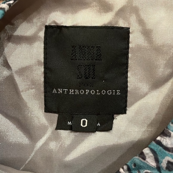 Anna Sui for Anthropologie Striped Floral Silk Sleeveless Dress - Picture 2 of 6